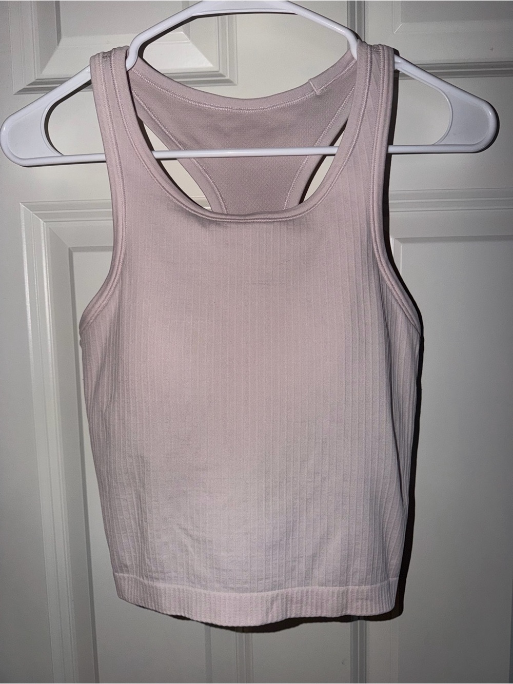 Lululemon Women's Light Pink Ribbed Racerback Tank Top Size 6